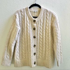 Madewell Pointelle Cable Cardigan Sweater